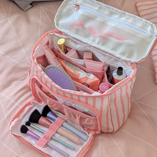 Classic Striped Toiletries Bag